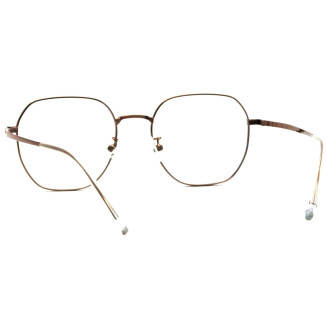 Hexagonal Brown Frame Eyeglasses