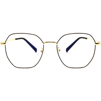 Hexagonal Golden Frame Eyeglasses