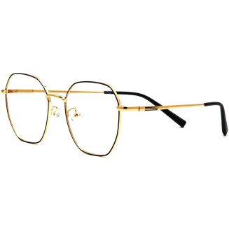Hexagonal Golden Frame Eyeglasses