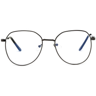 Hexagonal Gunmetal Color Frame Eyeglasses