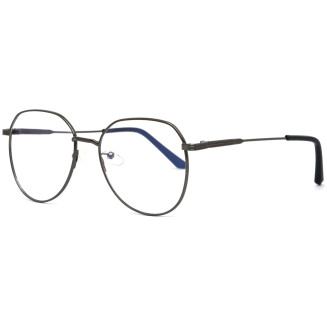 Hexagonal Gunmetal Color Frame Eyeglasses