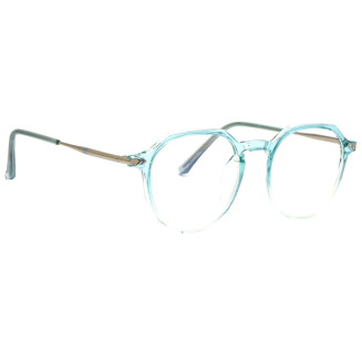 Hexagonal Transparent Dual Color Frame Eyeglasses