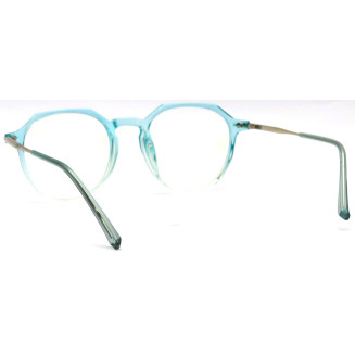 Hexagonal Transparent Dual Color Frame Eyeglasses