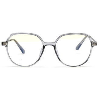 Hexagonal Transparent Silver Color  Frame Eyeglasses