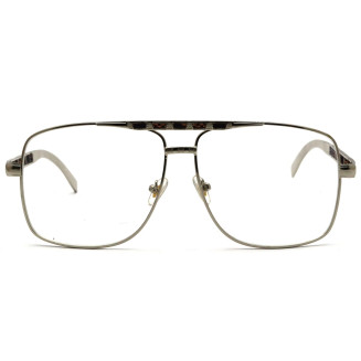 Rectangle Silver Color Frame Eyeglasses