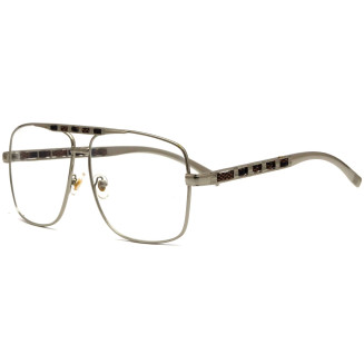Rectangle Silver Color Frame Eyeglasses
