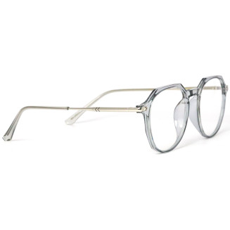 Round Transparent Silver Color Frame Eyeglasses