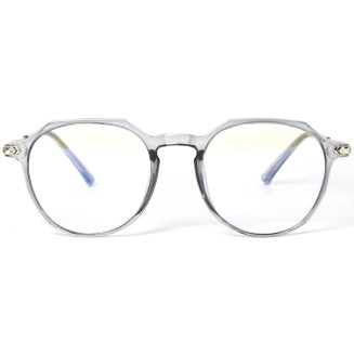 Round Transparent Silver Color Frame Eyeglasses