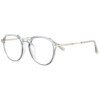 Round Transparent Silver Color Frame Eyeglasses