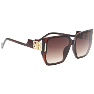 Rectangle Brown Frame Brown Glasses Sunglass