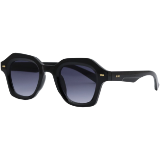 Geometrical Black Glass Black Frame Sunglasses