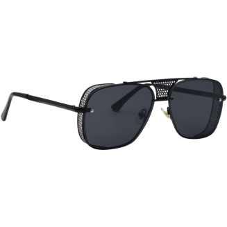 Aviator Black Glass Black Frame Sunglasses