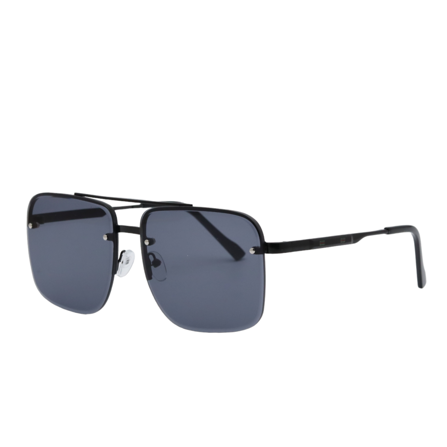 Rectangle Black Glass Black Frame Sunglasses