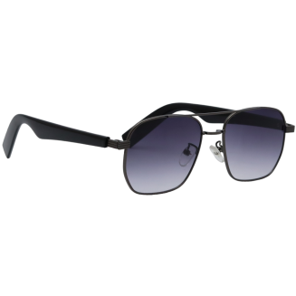 Geometrical Black Glass Black Frame Sunglasses
