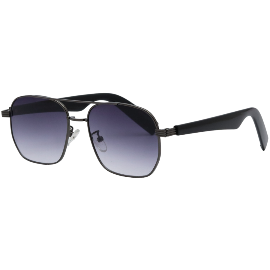 Geometrical Black Glass Black Frame Sunglasses